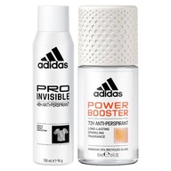 ADIDAS Antiperspirant: sprej 48h + Power Booster Roll 72h, ochrana