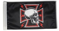 MOTORCYCLE FLAG krížová lebka 19 x 35