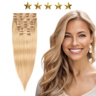 Prírodné bezšvové Clip In predlžovanie vlasov 50 cm 180g #20/14 Boho blond