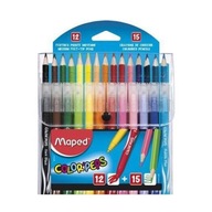 COLORPEPS SET pastelky 15 FAREB + fixy 12 FAREB