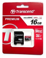 TRANSCEND 16 GB micro SD HC Class 10 Premium 90 MB