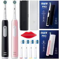 2x ELEKTRICKÁ ZUBNÁ KEFKA ORAL-B PRO 1 CROSS ACTION + Púzdro + 4 HLAVICE