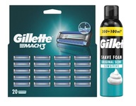 Holiace vložky Gillette Mach3 20 kusov + Gillette Classic Foam