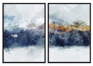 OBRAZOVÉ PLAGÁTY V RÁME 53x73cm Diptych Hory P830