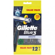 GILLETTE BLUE 3 SMOOTH SHINERS 12 KS