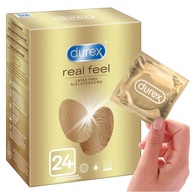 Bezlatexové kondómy Durex REAL FEEL bez latexu 24 ks.