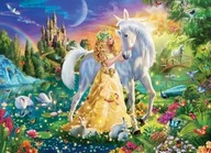 PUZZLE 200 PUZZLE PRINCEZNÁ FLOWERS HRADNÝ KôŇ JEDNOROŽEC 7+ KOLEČKO