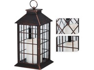 Ozdobný lampáš Lucerna 29 x 14 x 14 cm s LED sviečkou 11 cm - 2 VZORY