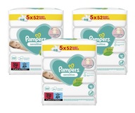 Pampers Sensitive vlhčené obrúsky 15 x 52 ks.