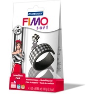 Fimo Soft 4x25 G Set + čiernobiele príslušenstvo