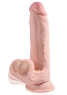 King Cock 3D hojdacie loptičky na penis 9 palcové prísavné dildo