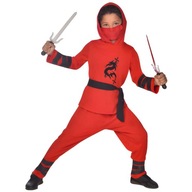 Detský kostým NINJA WARRIOR ninja RED farebný 116-128 cm