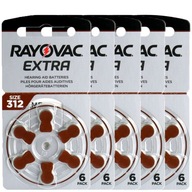 30x BATÉRIE RAYOVAC mod 312 NASLÚCHACIE PRÍSTROJE