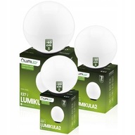 Sada 3x Záhradná lampa BIELA ​​GUĽA 20 / 30 / 40 cm UZEMNENÁ pre LED E27