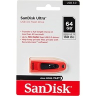 Rýchly PENDRIVE Sandisk USB 3.0 ULTRA 64GB 130MB/s