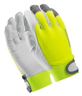 2 páry HOBBY REFLEX reflexné Hi-Vis kožené pracovné rukavice EN388 10