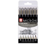 Sada Pigma Micron - 6 jemných liniek + 1 štetec