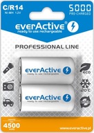 Batérie R14 everActive C Ni-MH 5000 mAh pripravené na použitie, vysoký výkon