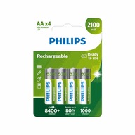 4x BATÉRIA AA R6 2100MAH PHILIPS R6B4A210/10