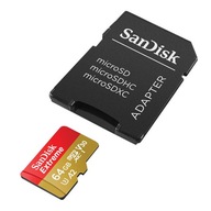 SANDISK EXTREME microSDXC pamäťová karta 64 GB 170/80 MB/s UHS-I U3 ActionCa