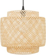 BOHO závesná lampa, bambus, čierna, 38cm TH06