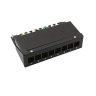 Patchpanel Cat.6 8 portov blank black keystone