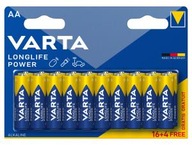 20x LR6 batéria Varta Longlife Power 1,5V MN1500 AA B16+4