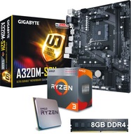 Balíček procesor AMD Ryzen 3 + základná doska AM4 + 8 GB DDR4