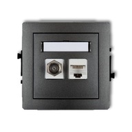 SAT ZÁSUVKA TYP F + RJ45 5e KARLIK DECO GRAPHITE