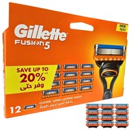 12 x čepieľkové vložky Gillette Fusion 5 pre holiaci strojček Fusion5 plus gél