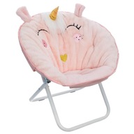Ružové kreslo UNICORN velúrová detská sedačka