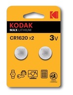 KODAK LÍTIOVÉ BATÉRIE MAX CR 1620 BLISTER X 2 KS.