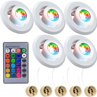 5x GU10 RGB LED OSVETLENIE SADA BIELA ​​S DIAĽKOVÝM OVLÁDANÍM STROPNÝCH SVETLÍM