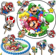 SADA TORTOVÝCH TORT 30CM + PAPIEROVÉ POVRCHY - SUPER MARIO 24CM 26CM