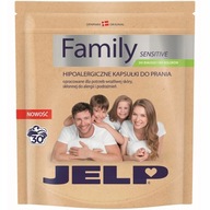 JELP FAMILY SENSITIVE Hypoalergénne kapsule na pranie biele a farebné 30 ks