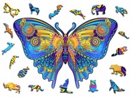 Prémiové 3D drevené puzzle puzzle pre dospelých Zvieratá Butterfly XXL
