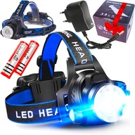 LED HLAVNÉ SVETLO ZOOM XML-T6 CREE NABÍJAČKA HLAVY + BATÉRIA