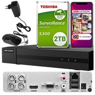 Rekordér Hikvision s 2 TB diskom pre 4 MP 4-kanálové BNC HDMI monitorovacie kamery