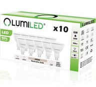 10x LED žiarovka MR16 6W = 50W 580lm 4000K LUMILED