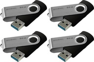 Pendrive GoodRam Twister 64 GB USB 3.0 čierny a strieborný x4