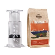 AEROPRESS CLEAR KÁVOVAR + KÁVOVÉ ZRNKY BRAZIL SANTOS 250g