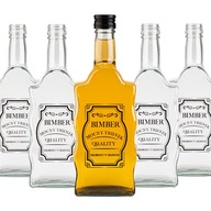 5x sklenené fľaše 0,5 l Fala print Moonshine tinktúry VODKA ALKOHOL 500 ML