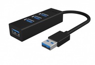 Hub IB-HUB1419-U3 USB 3.0 na 4 porty typu A, hliník