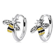 Strieborné náušnice CUTE BEE S925 RINGS