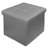 ŠEDÝ SKLÁDACÍ POUF BOX SEDAČKA ÚLOŽNÁ LAVICA