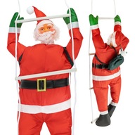 Vnútorná/vonkajšia vianočná dekorácia Santa Claus lezúci po 100 cm rebríku