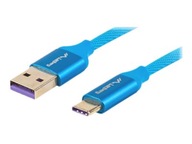 USB - USB C kábel, dlhý 1,8m, Typ AM až CM, opletený