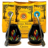 Sada Yerba Mate Green, ovocné doplnky pre dvoch, 3x200g Matero bombilla