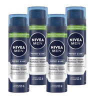 NIVEA MEN Protect & Care Ochranná pena na holenie 4x 200 ml