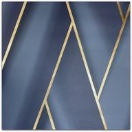 TAPETY 3D TAPETY NAVY GOLD HERRINGBONE GEOMETRICKÉ